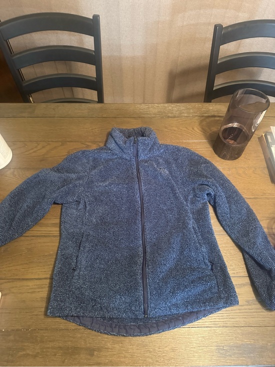 The North Face Sweaters - The North Face Women's Navy Blue Fuzzy Full-Zip Sweater Jacket